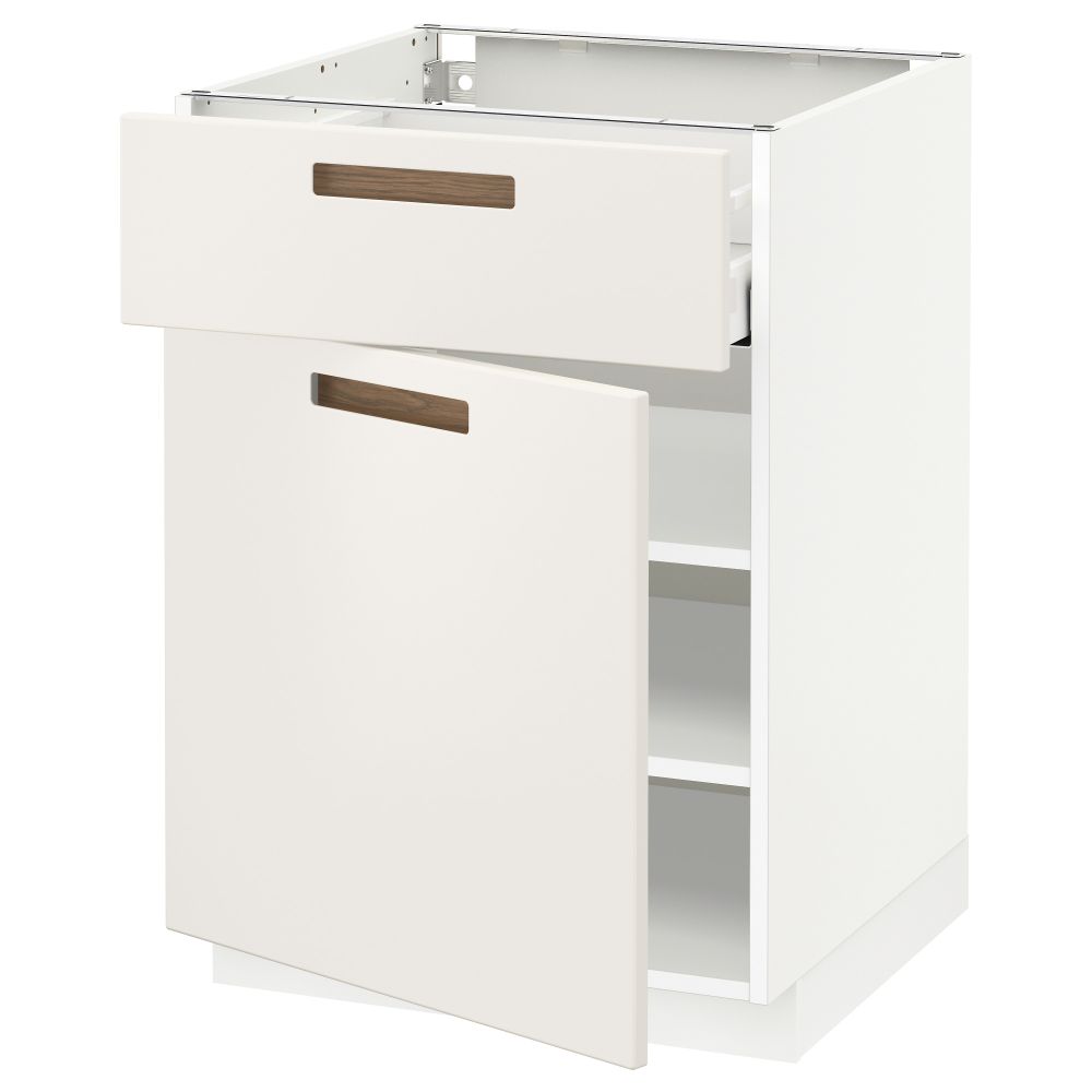 Напольный шкаф с ящиком, дверью МЕТОД / МАКСИМЕРА, белый, Мэрста белый - схема-чертеж с размерами