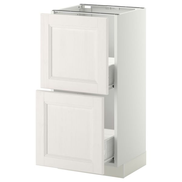 Напольный шкаф с 2 ящиками МЕТОД / ФОРВАРА, белый, Лаксарби белый - схема-чертеж с размерами