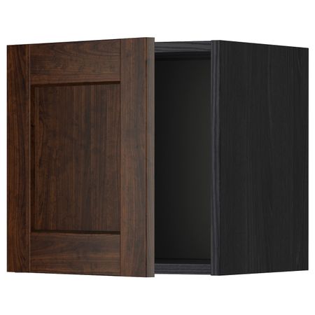 Шкаф навесной, черный/Эдсерум коричневый 40x40 см IKEA МЕТОД 492.268.37