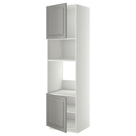 Высокий шкаф для духовки, СВЧ, 2 дверцы, полки IKEA METOD МЕТОД 594.614.62