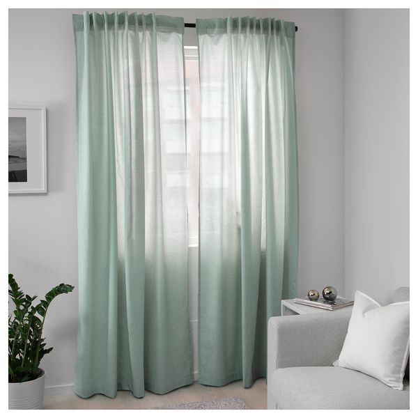 Гардины, 1 пара ВИВАН, зеленый (145x300 см) - схема-чертеж с размерами