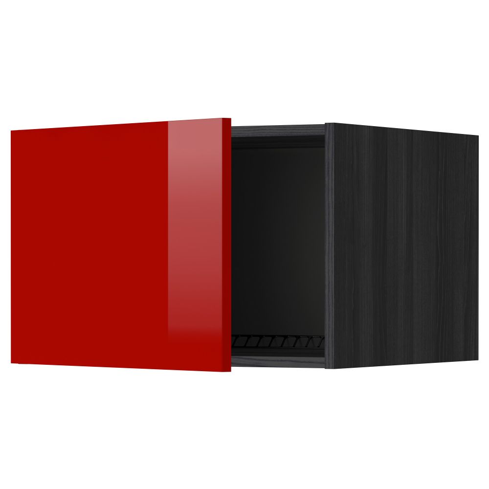 Верхний шкаф на холодильник, морозильник МЕТОД, черный, Рингульт красный - схема-чертеж с размерами