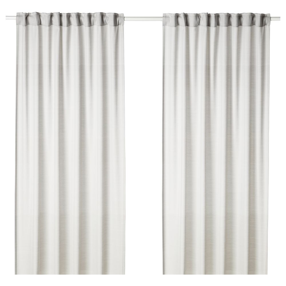 Гардины, 1 пара ХИЛЬЯ, светло-серый (145x300 см) - фото 1