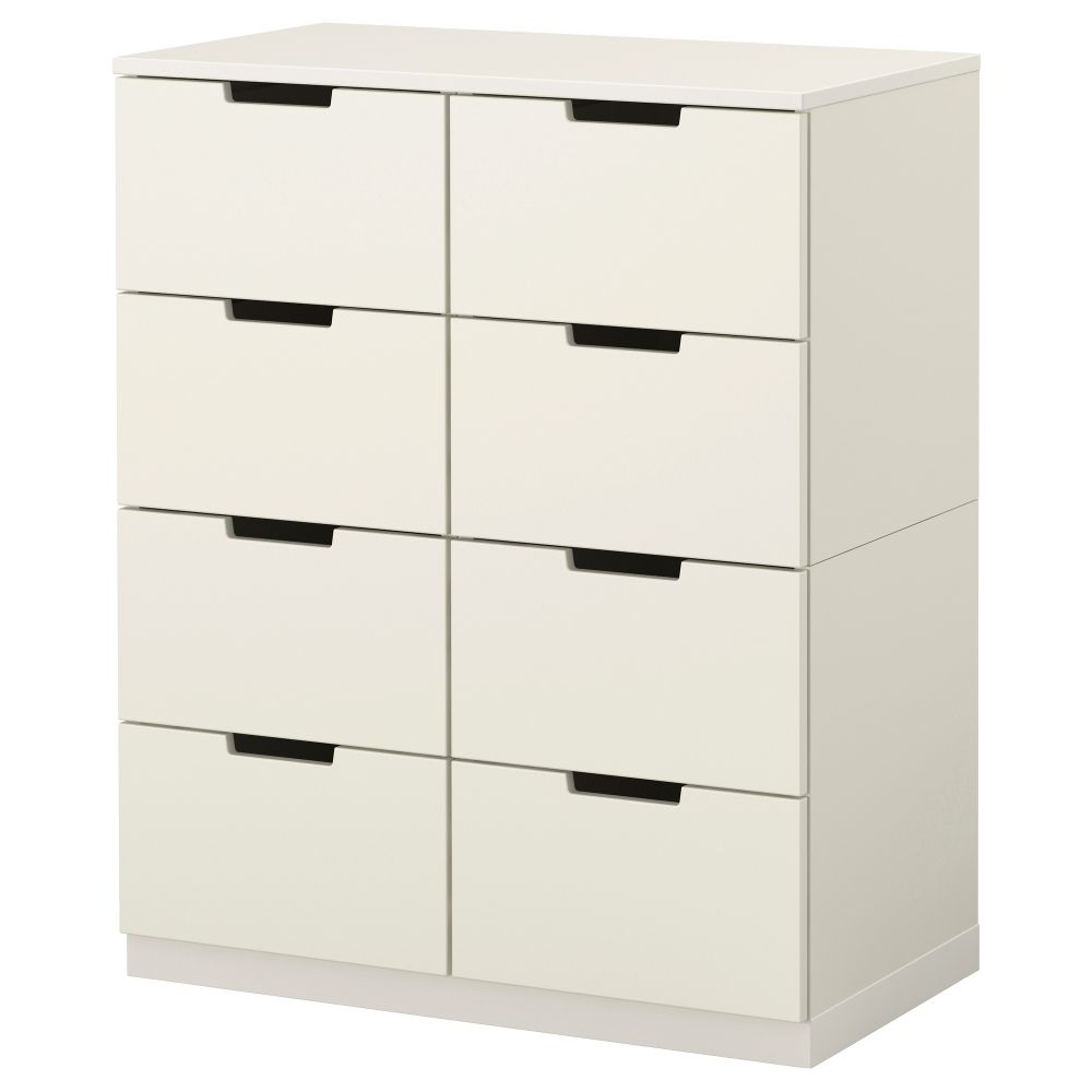 Комод с 8 ящиками НОРДЛИ, белый (80x97 см) - фото 1