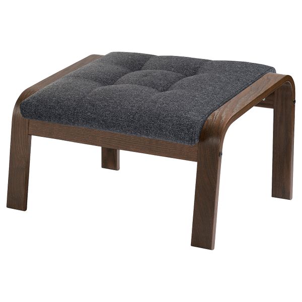 Табурет для ног, коричневый/Гуннаред темно-серый IKEA POÄNG ПОЭНГ 994.372.29 - фото 1