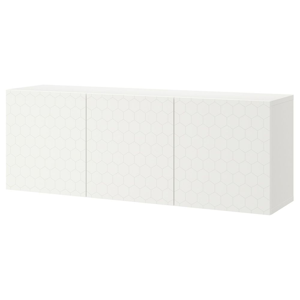 Комбинация настенных шкафов, белый/вассвикен белый 180x42x64 см IKEA БЕСТО 593.017.27 - фото 1
