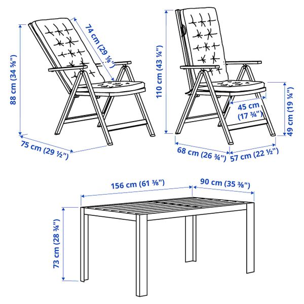IKEA в интерьере - схема-чертеж с размерами