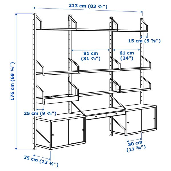 IKEA, дополнительный ракурс - схема-чертеж с размерами