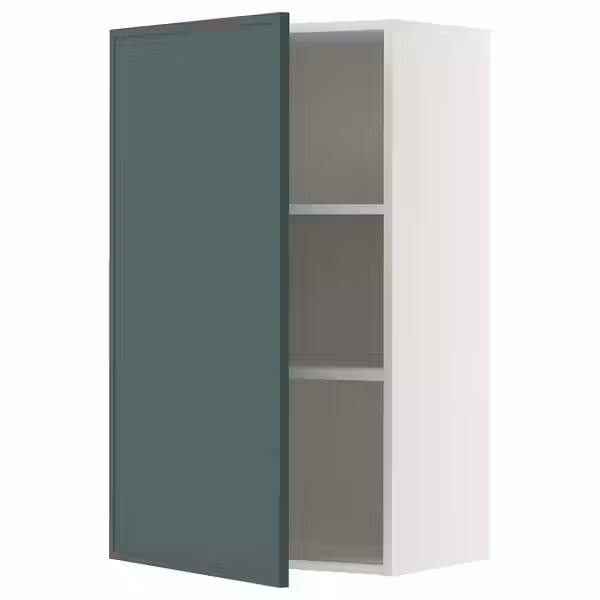 METOD Навесной шкаф с полками - белый/Aspudden темный серо-зеленый 60x100 см - фото 1