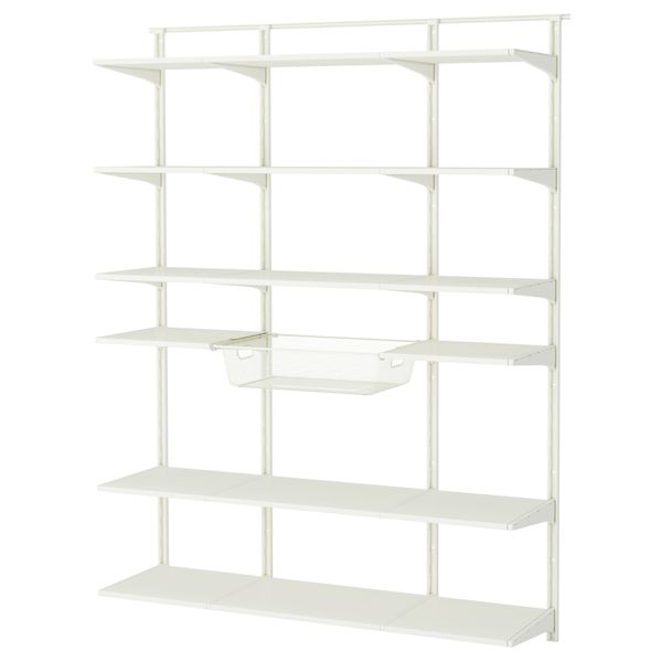 Настенная шина, полка, корзина АЛЬГОТ, белый (154x40x196 см) - фото 2