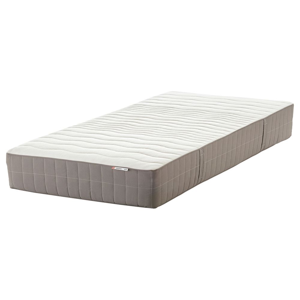 Матрас с пружинами карманного типа, очень жесткий/темно-бежевый 90x200 см IKEA HORNINDAL ХОРНИНДАЛЬ 605.085.76 - фото 1