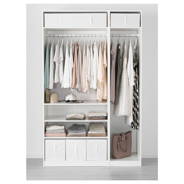 Гардероб, белый, Reinsvoll серо-зеленый, 150x60x236 см IKEA PAX ПАКС 392.216.80 - схема-чертеж с размерами