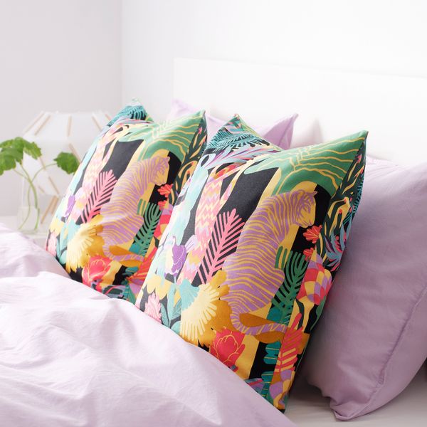 Чехол на подушку, черный/разноцветный 50x50 см IKEA НЭБФЛИ 504.650.54 - фото 3