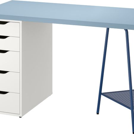 Письменный стол, синий-белый 120x60 см IKEA LAGKAPTEN ЛАГКАПТЕН / ALEX АЛЕКС 694.179.87