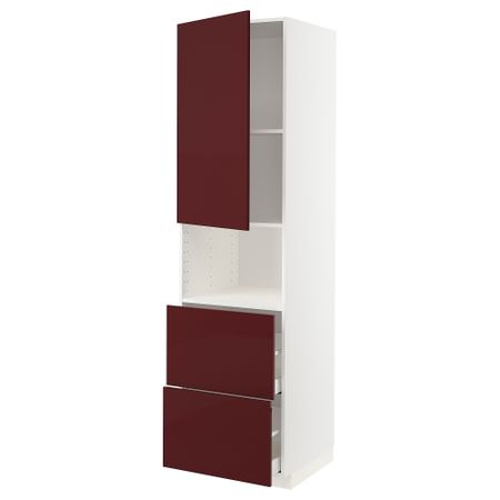 Высокий шкаф для СВЧ, дверца,2ящика, 60x60x220 cm IKEA METOD МЕТОД, MAXIMERA МАКСИМЕРА 294.644.00