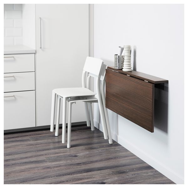 Стол откидной стенного крепежа БЬЮРСТА, коричневый (90x50 см) - фото 3