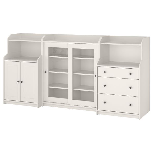 Комбинация для хранения, белый 244x46x116 см IKEA HAUGA ХАУГА 193.887.13 - фото 1