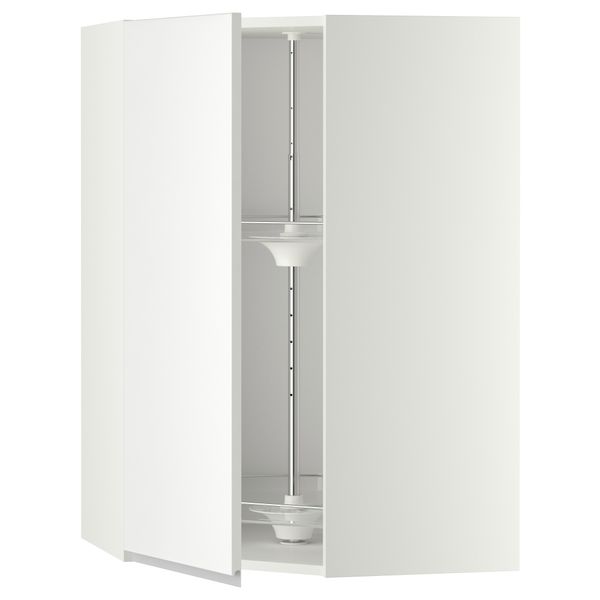 Угловой навесной шкаф с вращающейся секцией МЕТОД, белый, Нодста белый - схема-чертеж с размерами