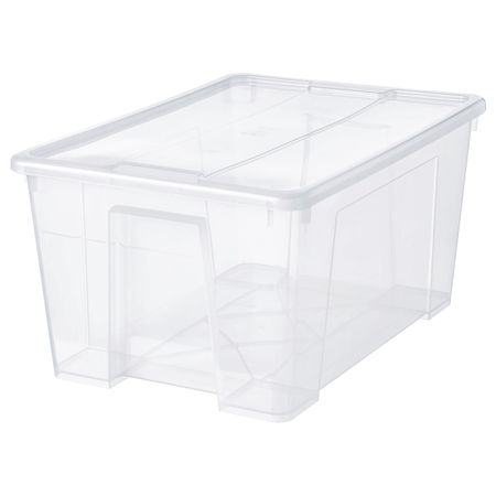 Контейнер с крышкой, прозрачный 57x39x28 см/45 л IKEA SAMLA САМЛА 993.891.34