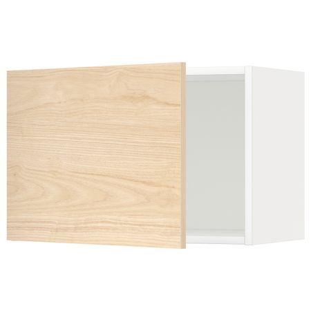 Шкаф навесной, белый/Аскерсунд под светлый ясень 60x40 см IKEA METOD МЕТОД 492.185.59