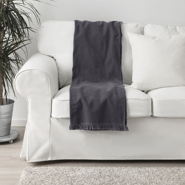 Плед, сине-серый темный 150x200 см IKEA ЙОФРИД 103.957.46 - фото 3