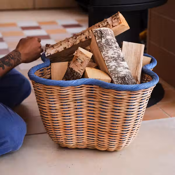 OMMJÄNGE ОММЬЕНГЕ Корзина - бежевый/синий 40x40x26 см - схема-чертеж с размерами