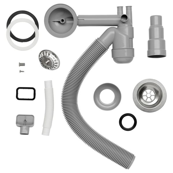 Выпускной/сифон для одинарной мойки АТЛАНТ - схема-чертеж с размерами