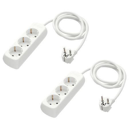 Удлинитель 3-местный, с заземлением/белый 1.5 м IKEA KOPPLA КОПЛА 604.120.17
