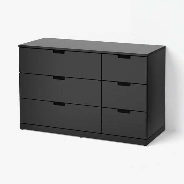 NORDLI Комод с 6 ящиками - антрацит 120x76 см - схема-чертеж с размерами