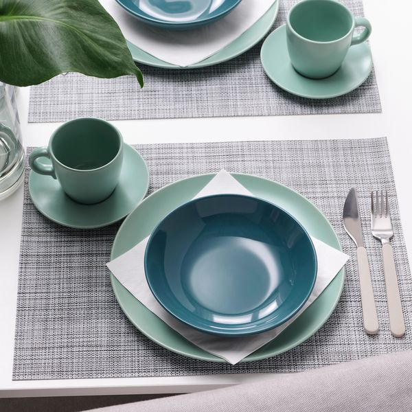 Тарелка глубокая, 19 см, полированный темная бирюза IKEA FÄRGKLAR ФЭРГКЛАР 605.301.86 - схема-чертеж с размерами