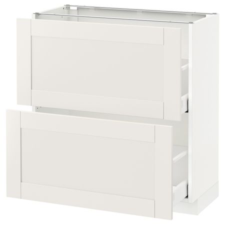 Напольный шкаф с 2 ящиками, белый/Сэведаль белый 80x37 см IKEA METOD МЕТОД / MAXIMERA МАКСИМЕРА 792.387.25