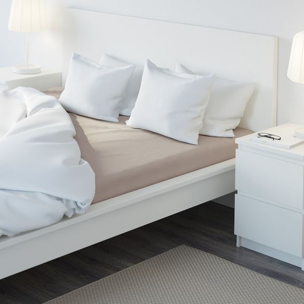 Простыня натяжная, неокрашенный, 140x200 см IKEA ПУДЕРВИВА 004.066.65 - схема-чертеж с размерами