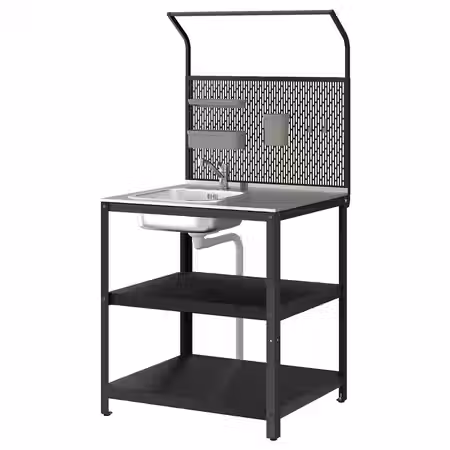 GRILLSKÄR Модуль для мойки с задней панелью - нержавеющ сталь/для сада 86x61x176 см