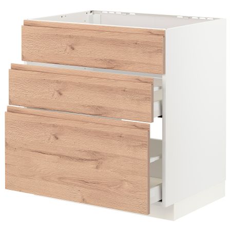 Шкаф под мойку + 3 фасада, 2 ящика, 80x60 cm IKEA METOD МЕТОД, MAXIMERA МАКСИМЕРА 294.029.97