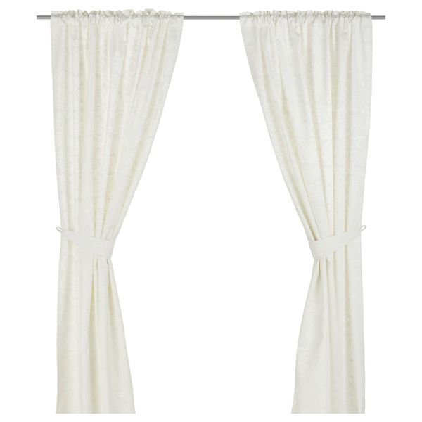 Гардины с прихватом, 2 шт., белый 145x270 см IKEA VÅRKROKUS ВЭРКРОКУС 202.772.19 - схема-чертеж с размерами