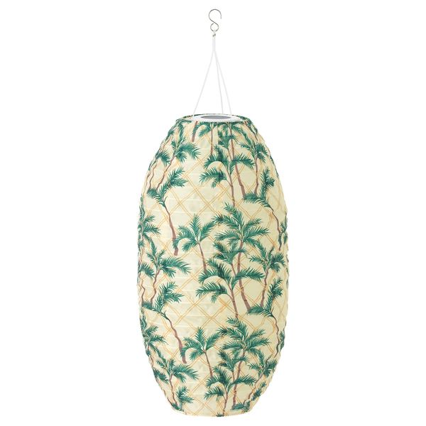 Подвесная светодиодная лампа, для сада/овал орнамент «пальма» 60 см IKEA СОЛВИДЕН 404.516.89 - фото 2