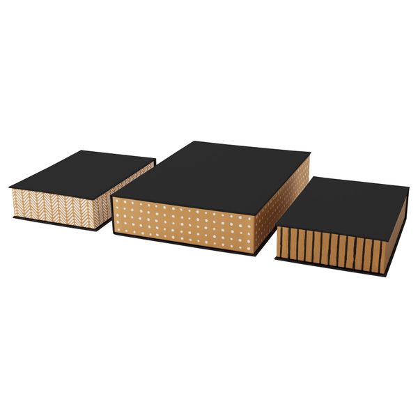 Коробка для документов, 3 шт. ХЕЙСАН, коричневый - фото 1