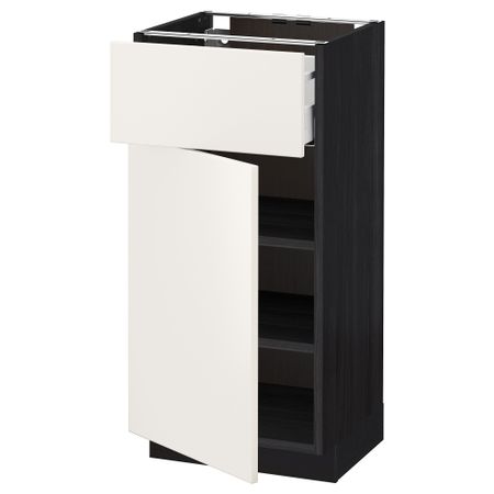 Напольный шкаф с ящиком, дверью МЕТОД / МАКСИМЕРА, черный, Веддинге белый