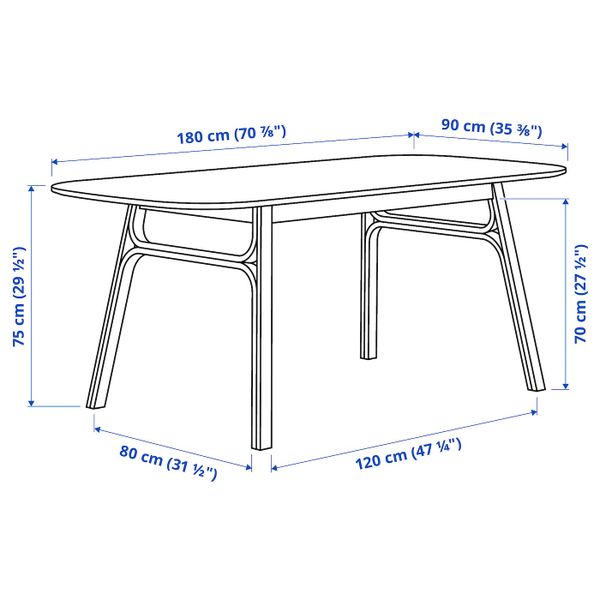 Стол и 4 стула, бамбук/зеленый 180x90 см IKEA VOXLÖV ВОКСЛЁВ / ODGER ОДГЕР 693.886.78 - фото 5