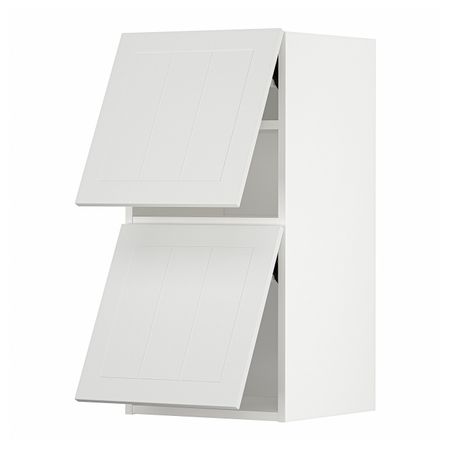Навесной горизонтальный шкаф/2двери, белый/Стенсунд белый 40x80 см IKEA METOD МЕТОД 594.097.56