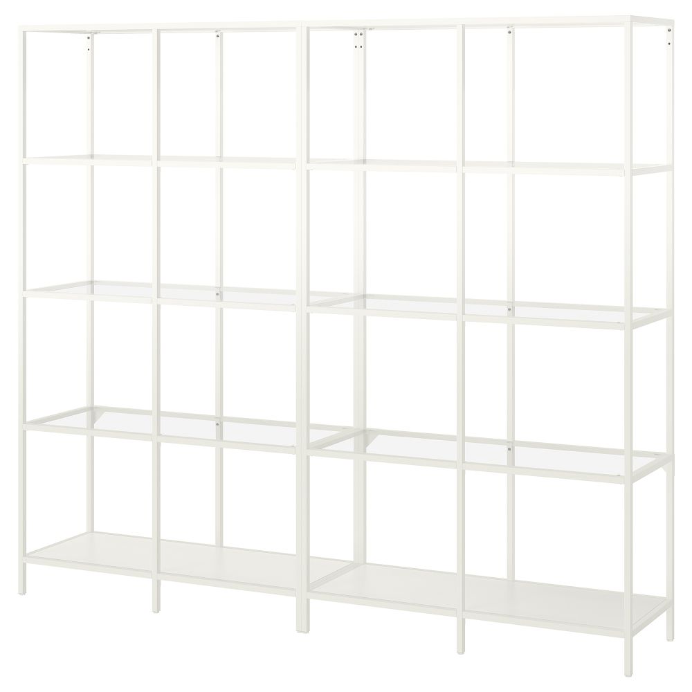 Комбинация для хранения, белый, стекло, 200x36x175 см IKEA VITTSJÖ ВИТШЁ 192.945.35 - фото 1