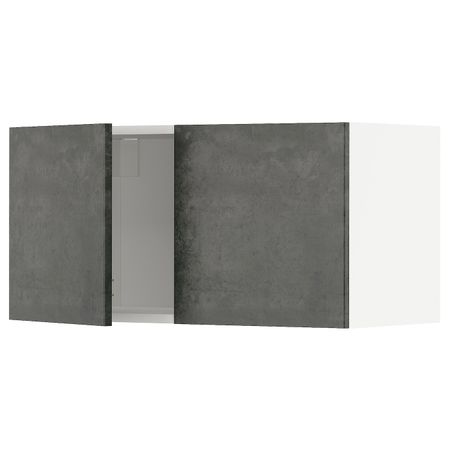 Навесной шкаф с 2 дверцами, белый/кальхюттан под темно-серый бетон 80x40 см IKEA METOD МЕТОД 094.413.15