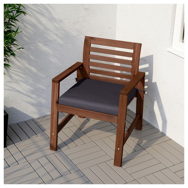 Подушка на садовый стул ЭКЕРОН, черный, полоска (50x50 см) - фото 3