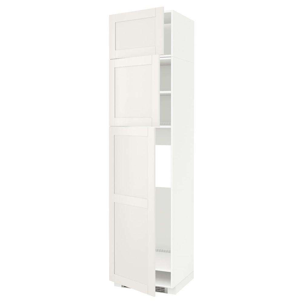 Высокий шкаф для холодильника/3дверцы, белый/Сэведаль белый 60x60x240 см IKEA METOD МЕТОД 794.452.73 - фото 1