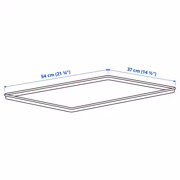 KUGGIS Крышка - белый 37x54 см - схема-чертеж с размерами