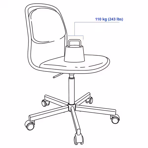ÖRFJÄLL Рабочий стул - чёрный/Vissle чёрный - фото 3