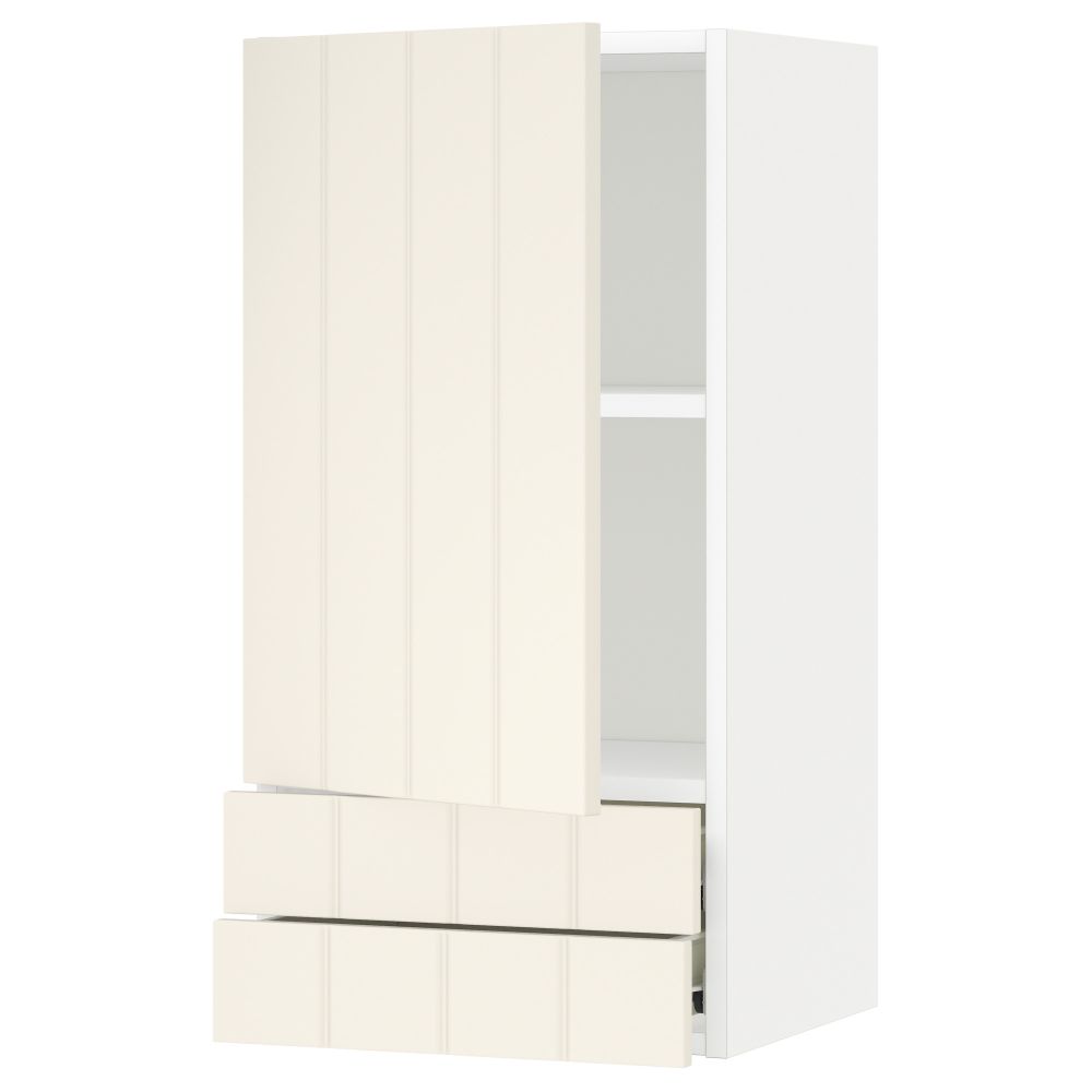 Навесной шкаф с дверцей, 2 ящика МЕТОД / ФОРВАРА, белый, Хитарп белый с оттенком - схема-чертеж с размерами