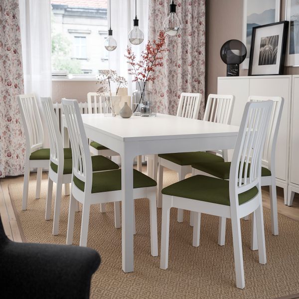 Стул, белый/Рамна оливково-зеленый IKEA EKEDALEN ЭКЕДАЛЕН 993.182.26 - фото 2