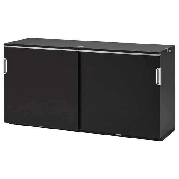 Шкаф с раздвижными дверцами ГАЛАНТ, черно-коричневый (160x80 см) - фото 1