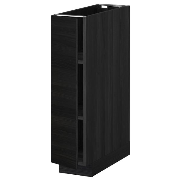 Напольный шкаф с полками, черный, Тингсрид черный 20x60 см IKEA МЕТОД 892.317.09 - схема-чертеж с размерами